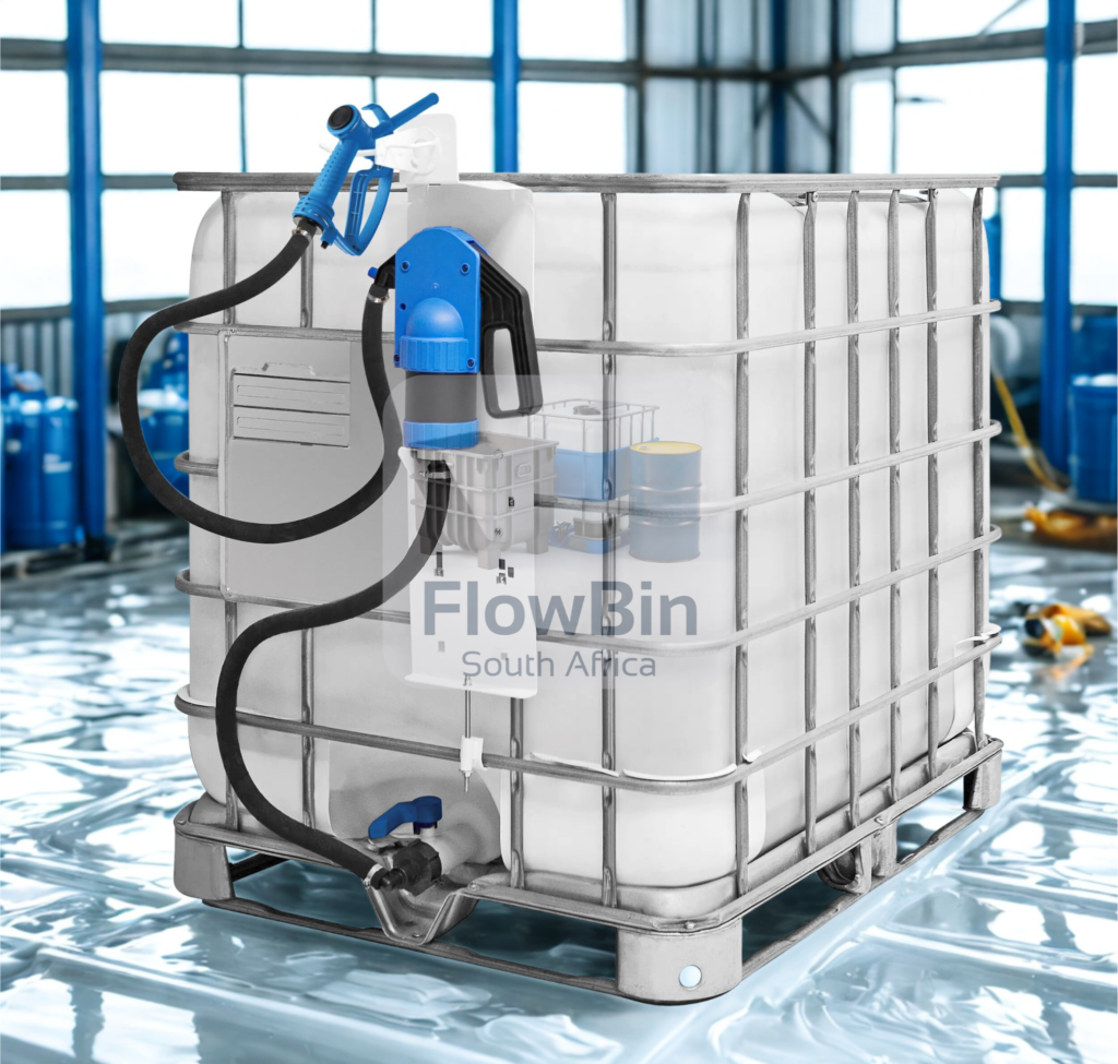 Clear 1000L IBC Tank with AdBlue Pump – Plastic Pallet Mounted 01