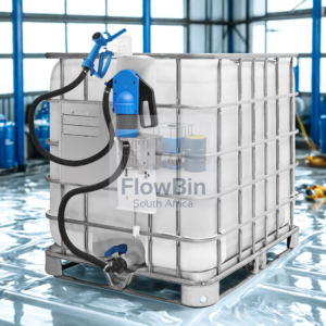 Clear 1000L IBC Tank with AdBlue Pump – Plastic Pallet Mounted 01