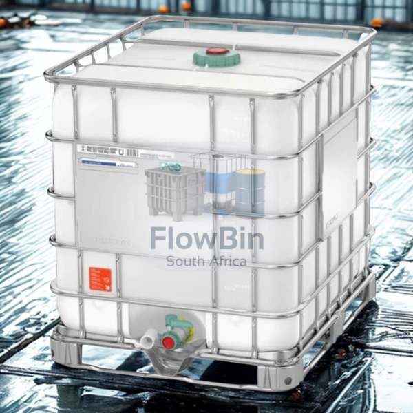 Food Grade 1000L Clear IBC Tank on Steel Pallet – UN Approved 01