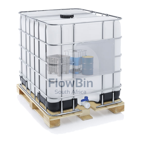 Food Grade 1000L Clear IBC Tank on Wooden Pallet – UN Approved & Stackable 01