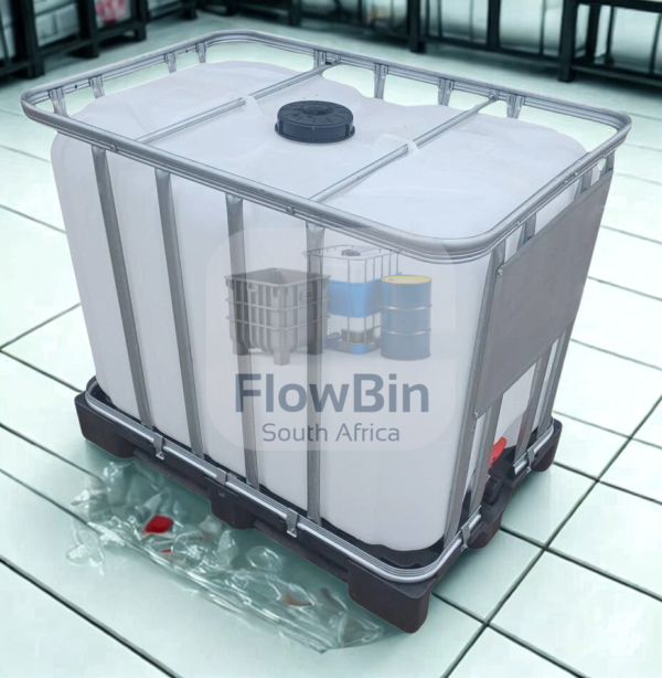 Food Grade 600L Clear IBC Tank on Plastic Pallet – UN Approved Liquid Storage 01