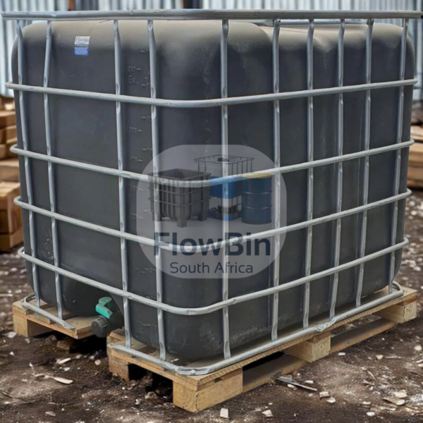 Used 1000L Flowbin™ C120W Chemical Grade Tank – HDPE IBC Container (Wooden Pallet) 01