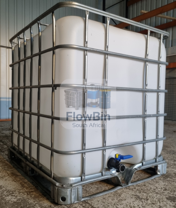 Used & Clean Food Grade 1000L IBC Tank on Steel Pallet – Reconditioned Liquid Storage